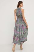 Сукня з домішкою шовку Answear Lab колір зелений maxi розкльошена
