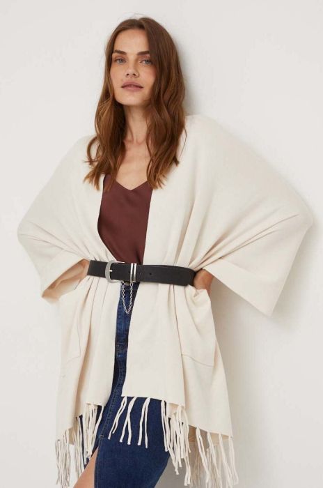 Пончо Answear Lab колір бежевий легке (3483467) Пончо Answear Lab колір бежевий легке (3483467)