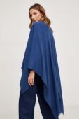 Пончо з домішкою вовни Answear Lab легке колір блакитний
