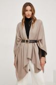 Пончо з домішкою вовни Answear Lab колір бежевий легке Пончо з домішкою вовни Answear Lab колір бежевий легке