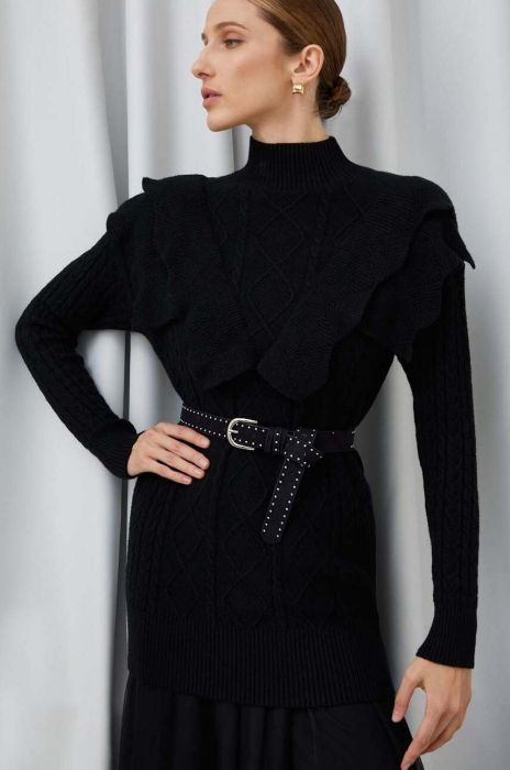 Светр Answear Lab жіночий колір чорний півгольф (3611318)