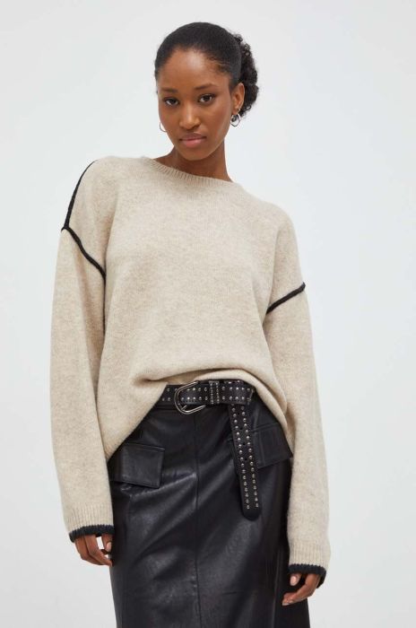 Светр з вовною Answear Lab колір бежевий легкий (3635814)