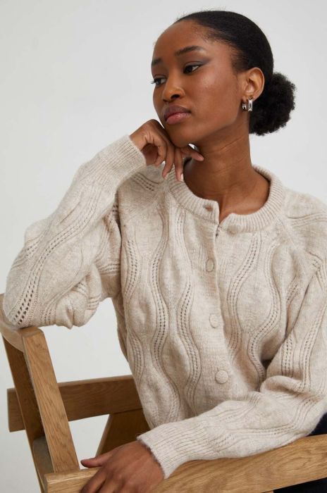 Кардиган з вовною Answear Lab колір бежевий легкий (3656006)