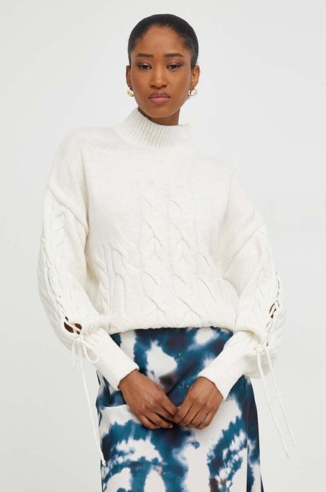 Светр з вовною Answear Lab колір бежевий легкий гольф (3658057)