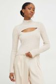 Светр з вовною Answear Lab колір бежевий легкий півгольф (3658064)