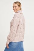 Светр з вовною Answear Lab колір рожевий гольф
