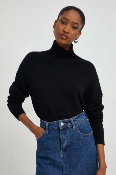 Светр Answear Lab жіночий колір чорний легкий гольф (3652230)