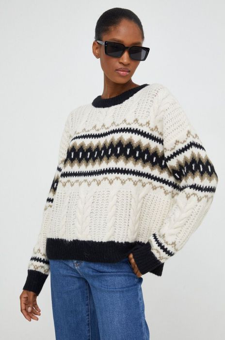 Светр з вовною Answear Lab колір бежевий легкий (3679983)