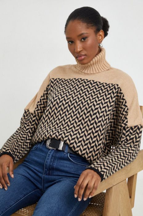 Светр Answear Lab жіночий колір бежевий легкий гольф (3685235)