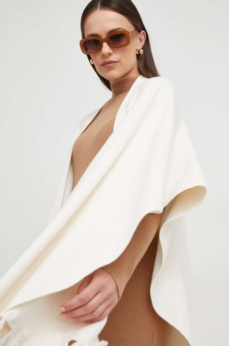Пончо Answear Lab колір білий легке Пончо Answear Lab колір білий легке