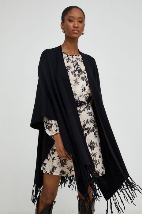 Пончо Answear Lab колір чорний легке (3680001) Пончо Answear Lab колір чорний легке (3680001)
