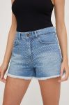 Джинсові шорти Answear Lab жіночі з аплікацією висока посадка колір блакитний (3323232) Джинсові шорти Answear Lab жіночі з аплікацією висока посадка колір блакитний (3323232)