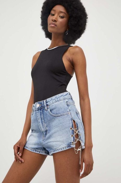 Джинсові шорти Answear Lab жіночі однотонні висока посадка колір блакитний (3304566)