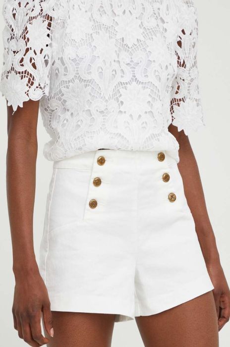 Джинсові шорти Answear Lab жіночі колір білий однотонні висока посадка (3314529)