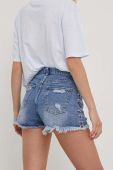 Джинсові шорти Answear Lab жіночі з аплікацією висока посадка колір блакитний (3301029)