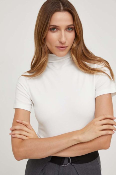 Футболка Answear Lab жіночий колір білий півгольф