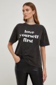 Бавовняна футболка Answear Lab жіночий колір чорний (3639750)