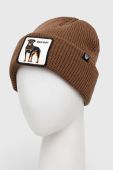 Шапка з домішкою вовни Goorin Bros колір коричневий з товстого трикотажу