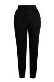 Штани MUUV. жіночі колір чорний однотонні Штани MUUV. жіночі колір чорний однотонні