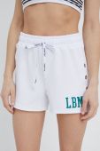 Шорти LaBellaMafia жіночі колір білий з принтом висока посадка