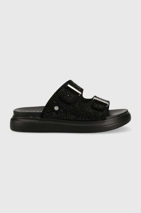 Шльопанці GOE жіночі колір чорний на платформі LL2N4017