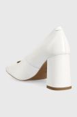 Шкіряні туфлі Wojas колір білий каблук блок 3507459 Шкіряні туфлі Wojas колір білий каблук блок 3507459