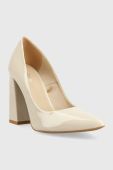 Шкіряні туфлі Wojas колір бежевий каблук блок 3503934 Шкіряні туфлі Wojas колір бежевий каблук блок 3503934
