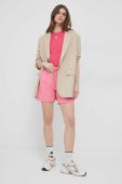 Шорти Blauer жіночі колір рожевий однотонні висока посадка