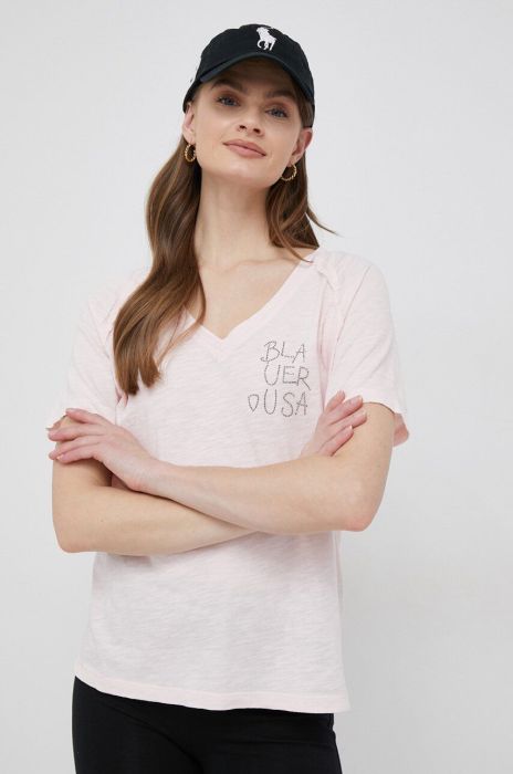 Бавовняна футболка Blauer колір рожевий (3114589) Бавовняна футболка Blauer колір рожевий (3114589)