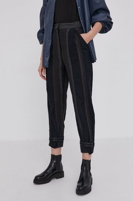 Штани Beatrice B жіночі колір синій пряме висока посадка Штани Beatrice B жіночі колір синій пряме висока посадка