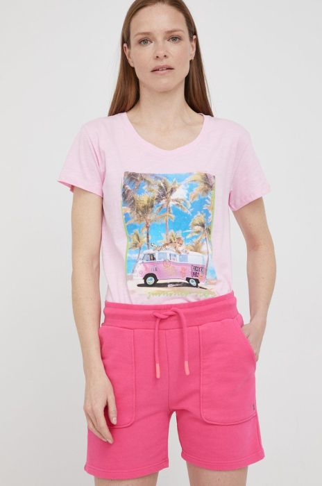 Бавовняна футболка Frieda & Freddies колір рожевий