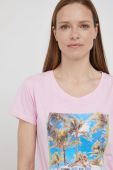 Бавовняна футболка Frieda & Freddies колір рожевий