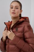 Пухова куртка Blauer жіноча колір коричневий зимова Пухова куртка Blauer жіноча колір коричневий зимова