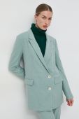Вовняний піджак Beatrice B Giacca колір бірюзовий двобортний меланж