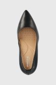 Шкіряні туфлі Wojas колір чорний каблук блок (2662533)