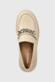 Шкіряні мокасини Wojas жіночі колір бежевий на плоскому ходу (2699448)