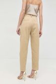 Вельветові штани Custommade Priva жіночі колір бежевий прямі висока посадка Вельветові штани Custommade Priva жіночі колір бежевий прямі висока посадка