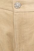 Вельветові штани Custommade Priva жіночі колір бежевий прямі висока посадка Вельветові штани Custommade Priva жіночі колір бежевий прямі висока посадка