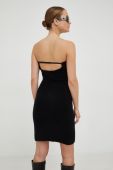 Вовняна сукня Herskind колір чорний mini облягаюча