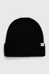 Шапка з домішкою вовни Solid колір чорний з тонкого трикотажу Шапка з домішкою вовни Solid колір чорний з тонкого трикотажу
