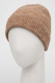 Шапка з домішкою вовни Silvian Heach колір коричневий з товстого трикотажу
