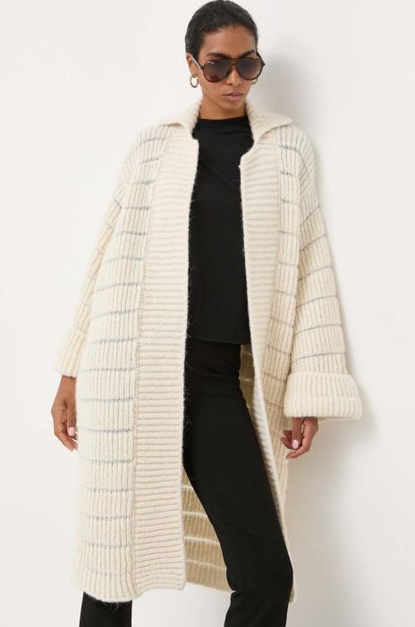 Вовняний кардиган Liviana Conti колір бежевий теплий Вовняний кардиган Liviana Conti колір бежевий теплий