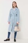 Пальто Silvian Heach жіночий перехідний oversize колір блакитний (3398687)