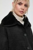 Замшева куртка Liviana Conti жіноча колір чорний перехідна oversize Замшева куртка Liviana Conti жіноча колір чорний перехідна oversize