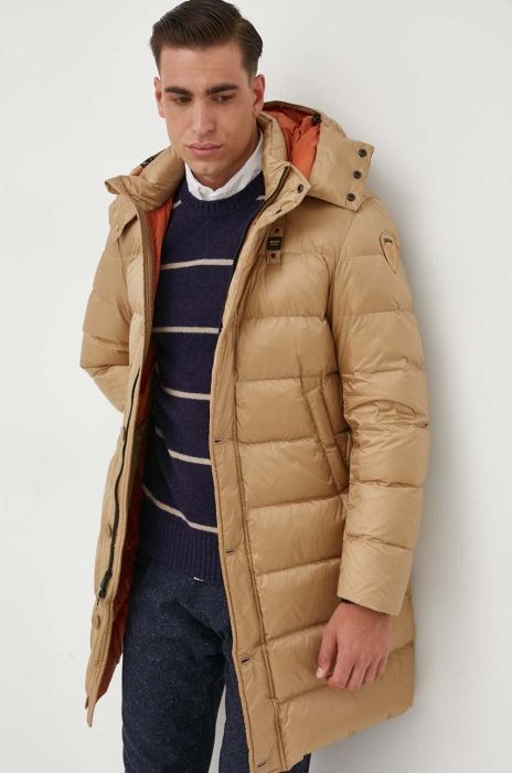 Пухова куртка Blauer чоловіча колір бежевий зимова Пухова куртка Blauer чоловіча колір бежевий зимова