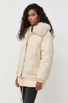 Пухова куртка Silvian Heach жіноча колір бежевий зимова Пухова куртка Silvian Heach жіноча колір бежевий зимова