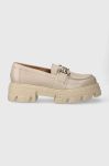 Шкіряні мокасини Charles Footwear Vloglola жіночі колір бежевий на платформі Vloglola.Loafer.Beige