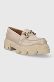 Шкіряні мокасини Charles Footwear Vloglola жіночі колір бежевий на платформі Vloglola.Loafer.Beige Шкіряні мокасини Charles Footwear Vloglola жіночі колір бежевий на платформі Vloglola.Loafer.Beige