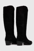 Замшеві чоботи Charles Footwear Viola жіночі колір чорний каблук блок Viola.Western.B.H.B