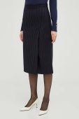 Спідниця Silvian Heach колір синій midi пряма Спідниця Silvian Heach колір синій midi пряма